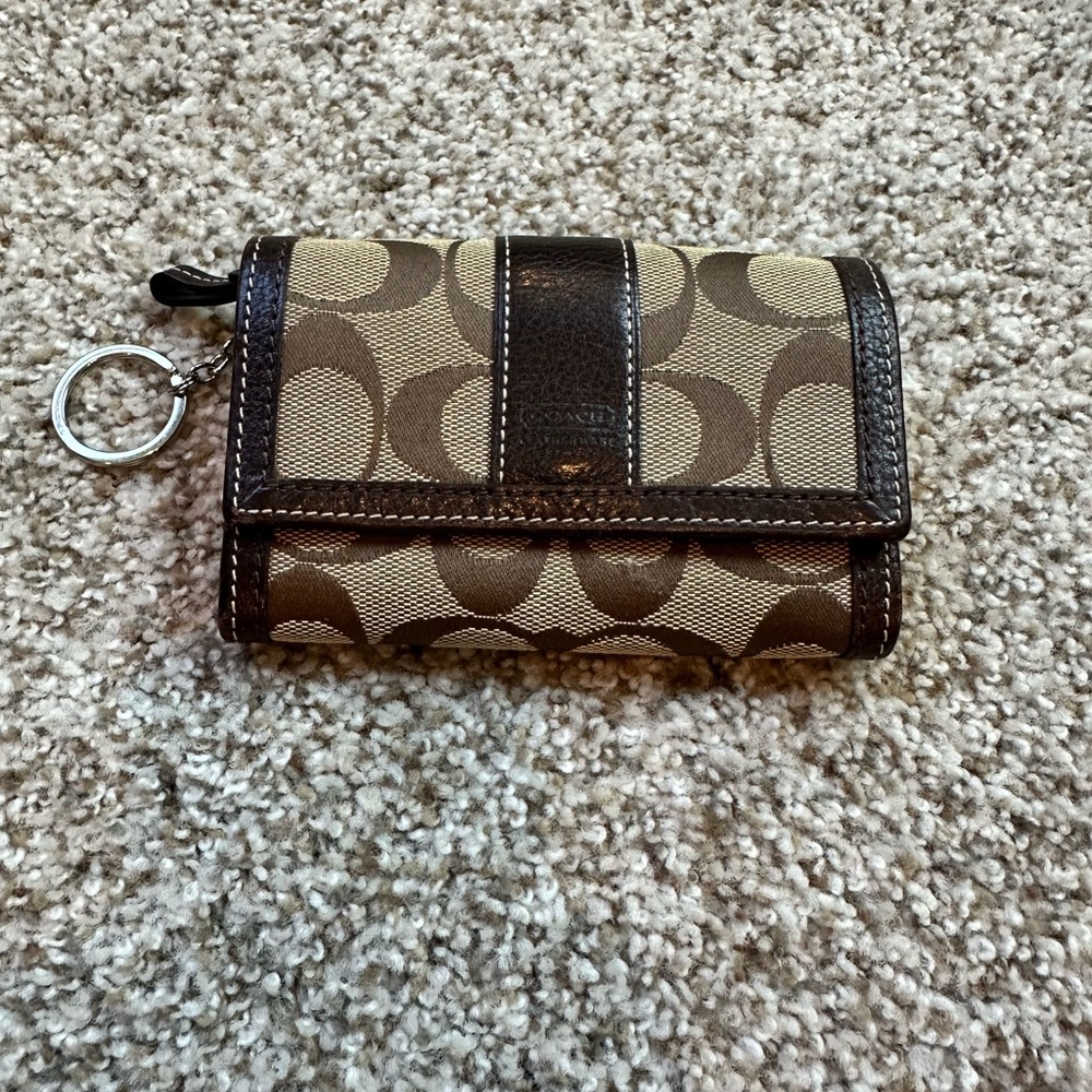 Coach Legacy Signature Brown and Tan Wallet
